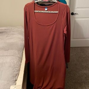 Old Navy Fit & Flare Long Sleeve Ribbed Dress